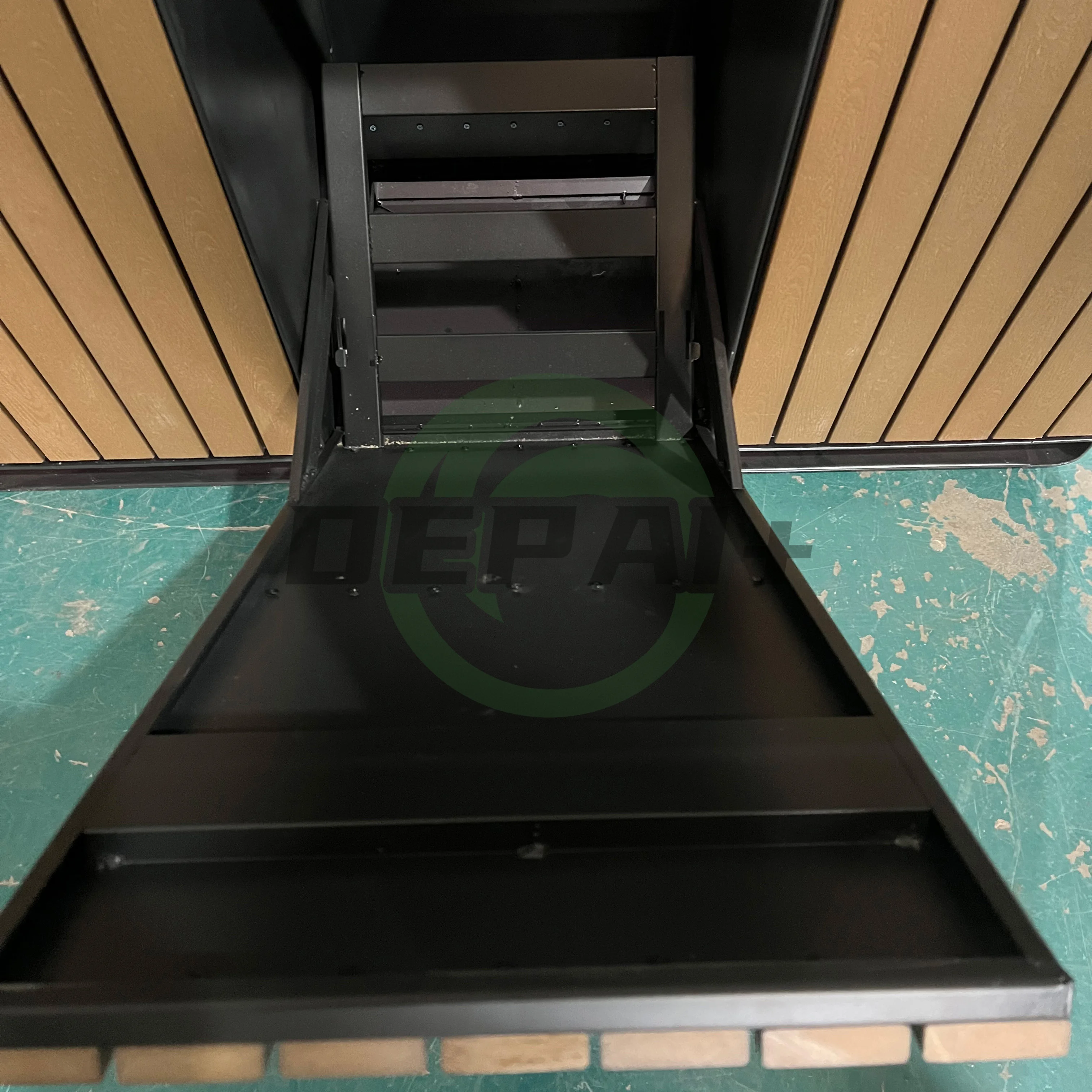 European WPC Style Outdoor Metal 3 Compartments Waste Recycling Trash Cans for Streets