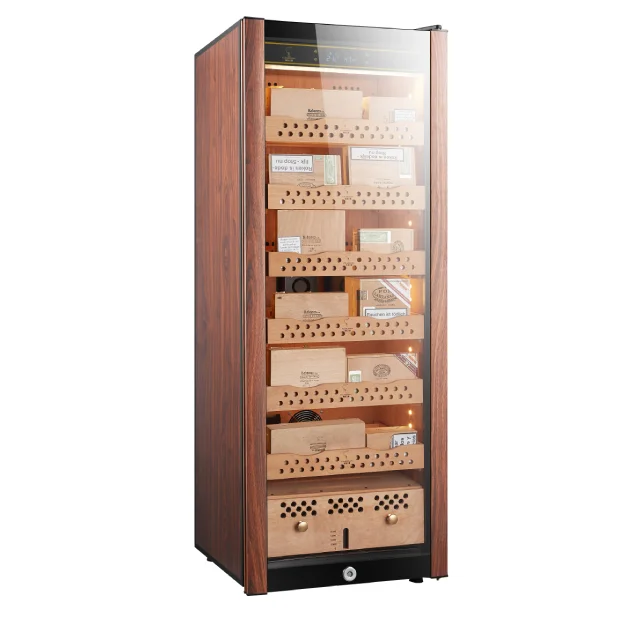 Заводская поставка на заказ дизайн хьюмидор электрические сигары холодильник кулер деревянный испанский кедр шкаф 380L, 1200-1400 сигары