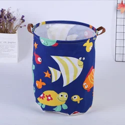 Wholesale European Waterproof Laundry Folding Cartoon Fabric Canvas Kids Basket