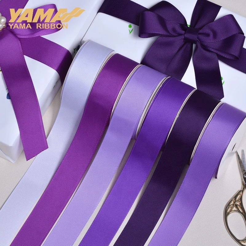 YAMA заводская цена оптовая продажа полиэфир 25 мм 1 дюйм однотонная фиолетовая корсажная лента