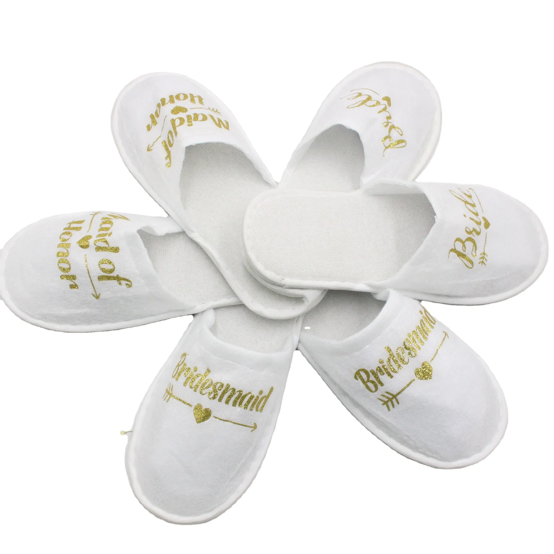 NANTEX  Hot Sale Pajamas Party Wedding Bridal Slippers Open Toe Disposable Hotel Slipper for Women