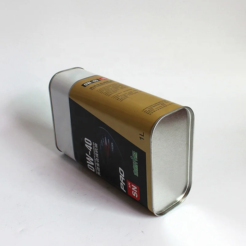 China Factory Rectangle 1 Quart Oil Lubricant Tinplate Bottle 1L Metal Motor Oil Tin Can