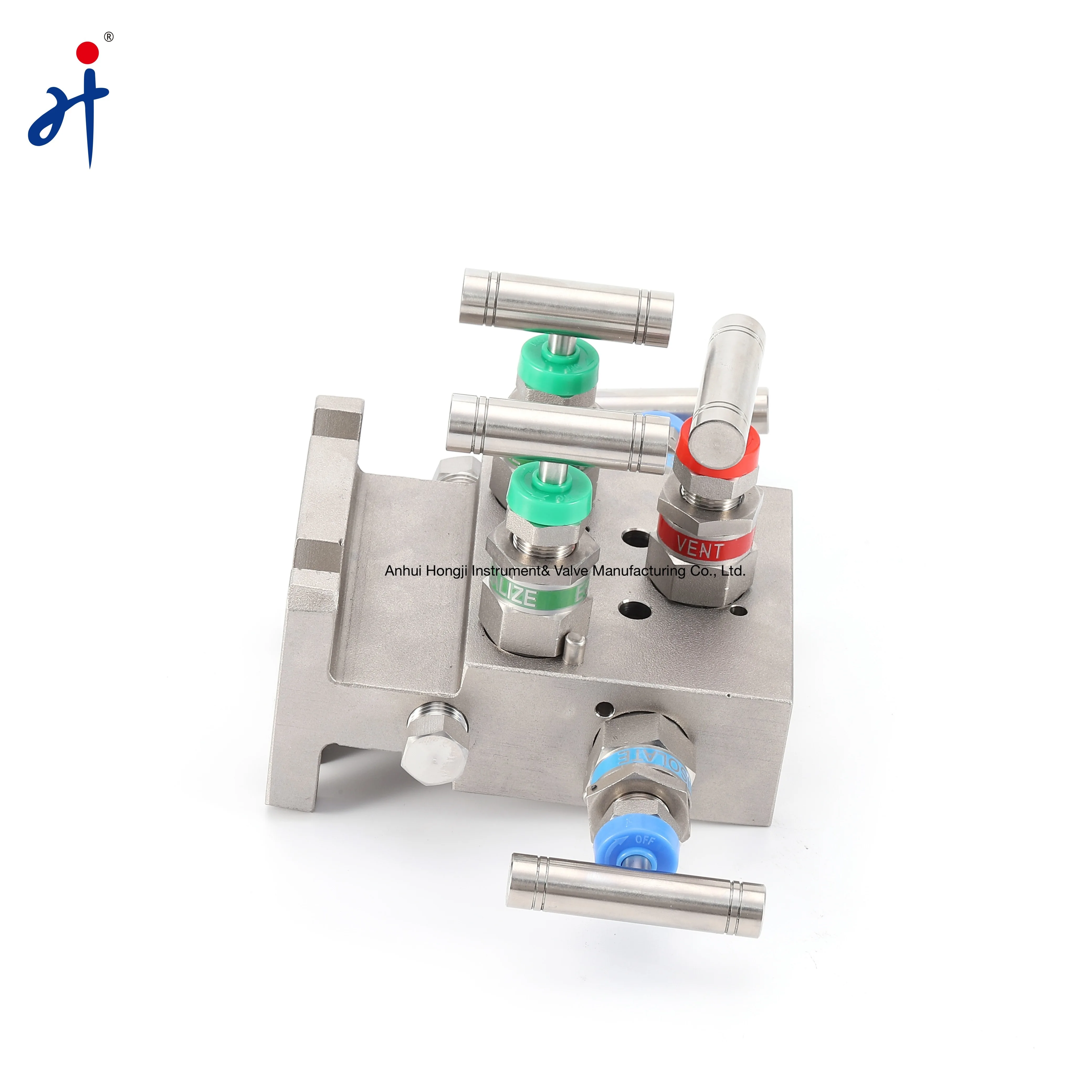 High Pressure 5-Valve Manifold Stainless Steel Direct Mount Manifolds for Oil Gas or Water Pipe