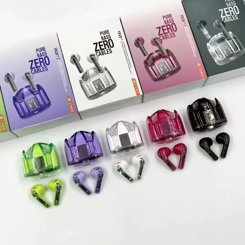 Noise cancelling TWS Earbuds yx19 Buds Pro Wireless Charging Earphones for yx19 stereo gaming headset with led display