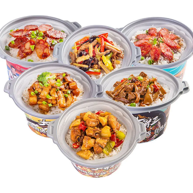 Оптовая продажа быстрое питание большой аппетит самонагревающийся рис с мясом