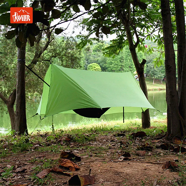 Combo set portable camping hammock with mosquito net and rain fly tarp for outdoor camping