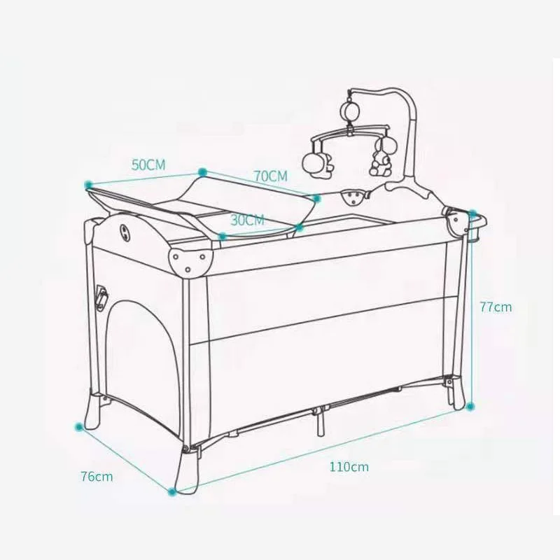 Wholesale Custom European EN Standard Indoor Outdoor Baby Playpen Bedside Crib Sleeping Crib Drop Side Travel Cot Baby Bed