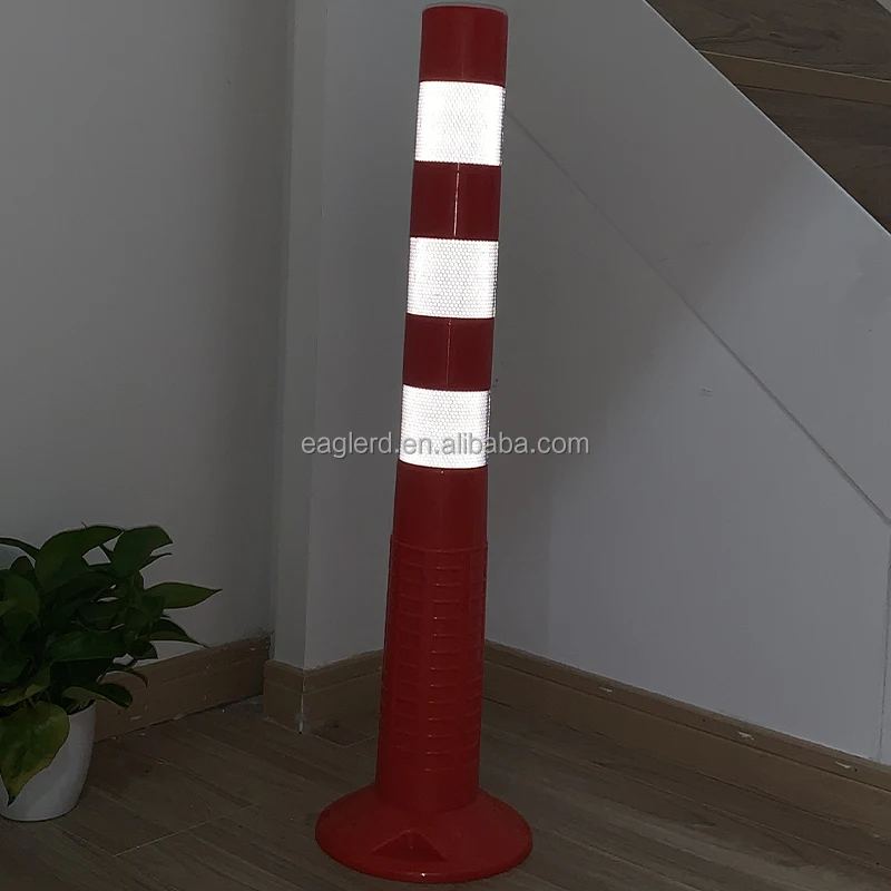 75cm Yellow Flexible traffic delineator PU warning spring post