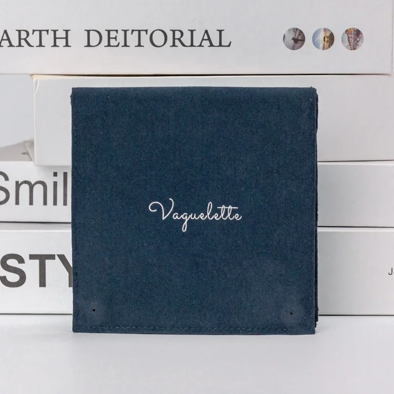 Wholesale Two Sided Suede Jewelry Pouch Velvet Necklace Bracelet Jewelry Bag with Custom Logo