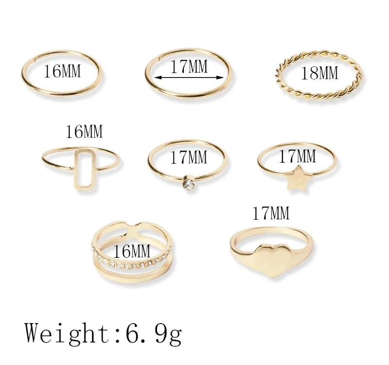 Лидер продаж, изысканные популярные ювелирные изделия из нержавеющей стали для женщин, кольца в форме звезды, сердца, модные кольца