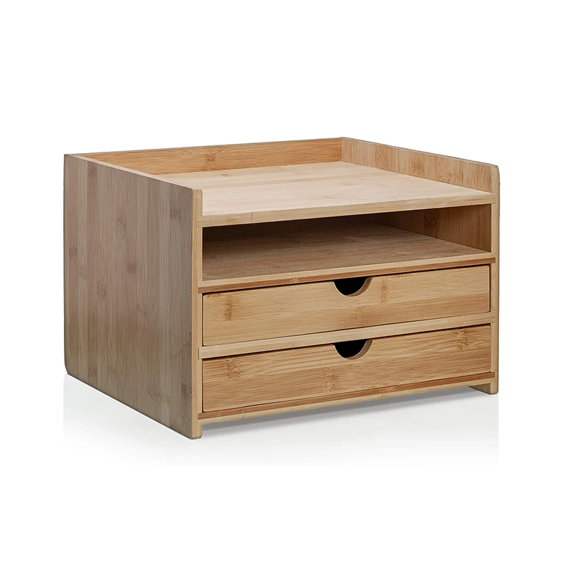 Wholesale 3-Tier Bamboo Wooden Home Office Table Desk Organizer