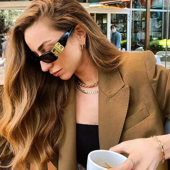 Square Women Sunglasses Men Sun Glasses Luxury Small Rectangle Letter B Custom Logo