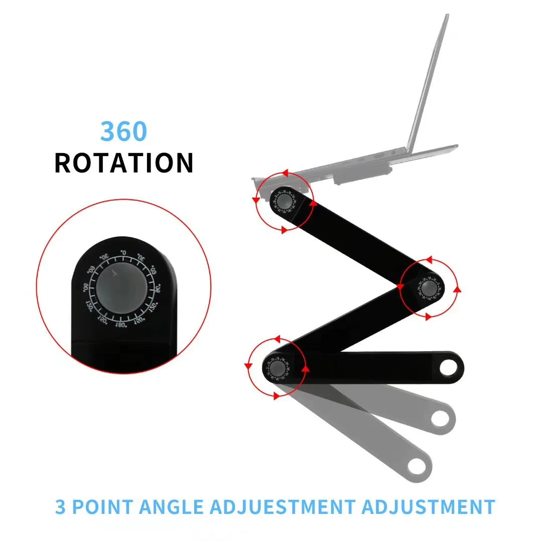 Heat dissipation aluminium alloy panel+ABS cooling folding computer desk table lazy bedroom bed lap desk
