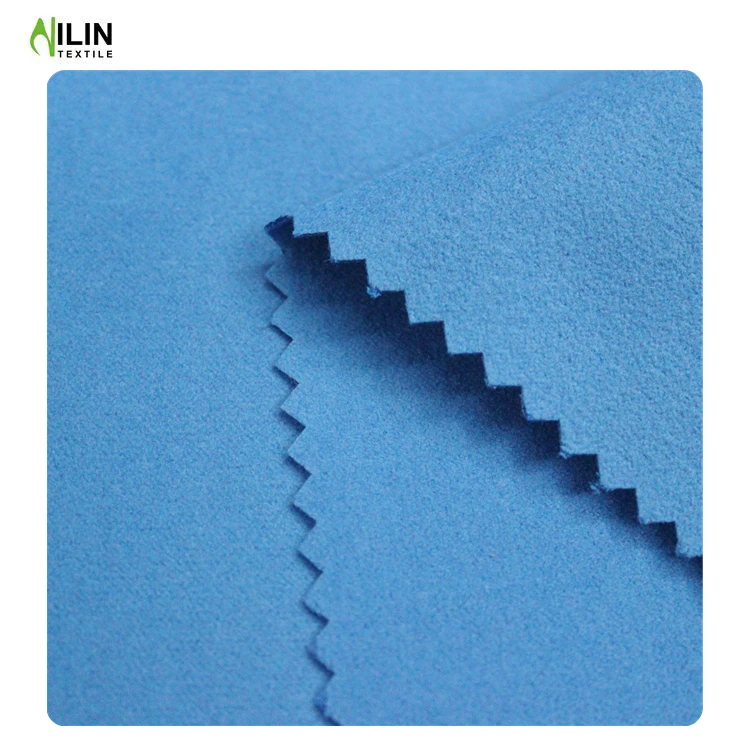 90% polyester 10% polyamide double side brush plain suede fabric