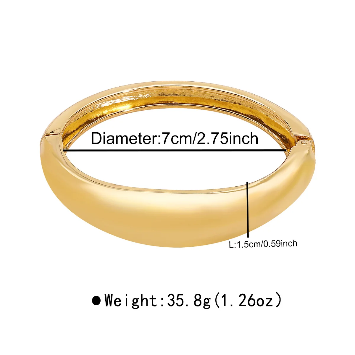 2024 New Arrival Fashion Cheap Wholesale Geometric Hammer Open Wide Chain Bracelet  Elliptical Smooth Surface Spring Bracelet