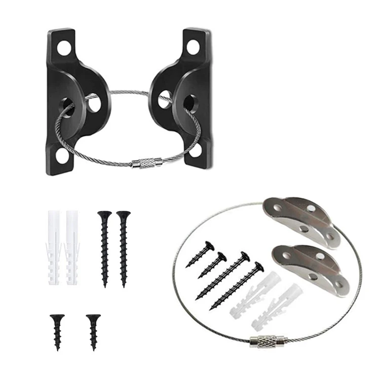 Child Safety Products Manufacturer Furniture Anchor Kits Home Safety Baby Proofing Stainless Steel Shelf Anti Tip Kit Furniture