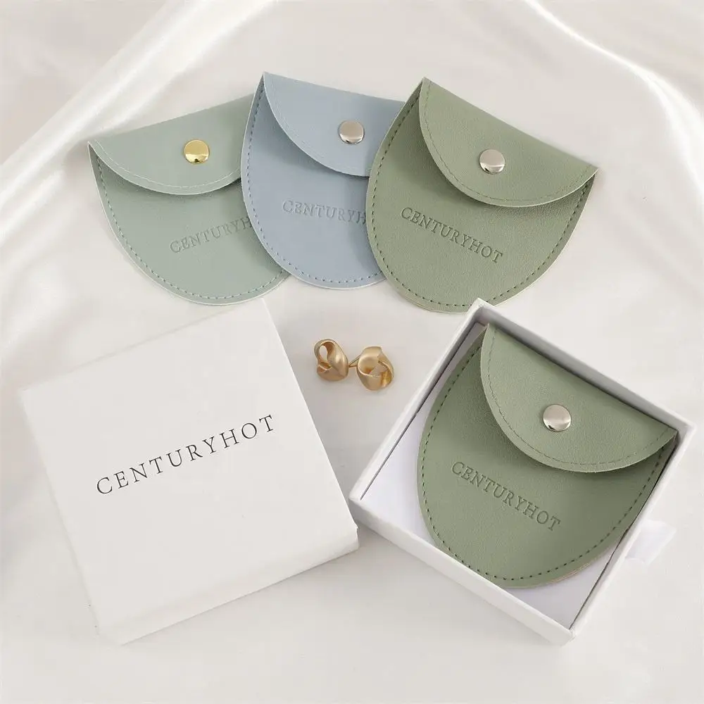 Wholesale PU Leather Jewelry Pouch PU Jewelry  Bag Ring Bracelet Necklace Packing Bag Jewelry leather Pouch Bag With Logo custom