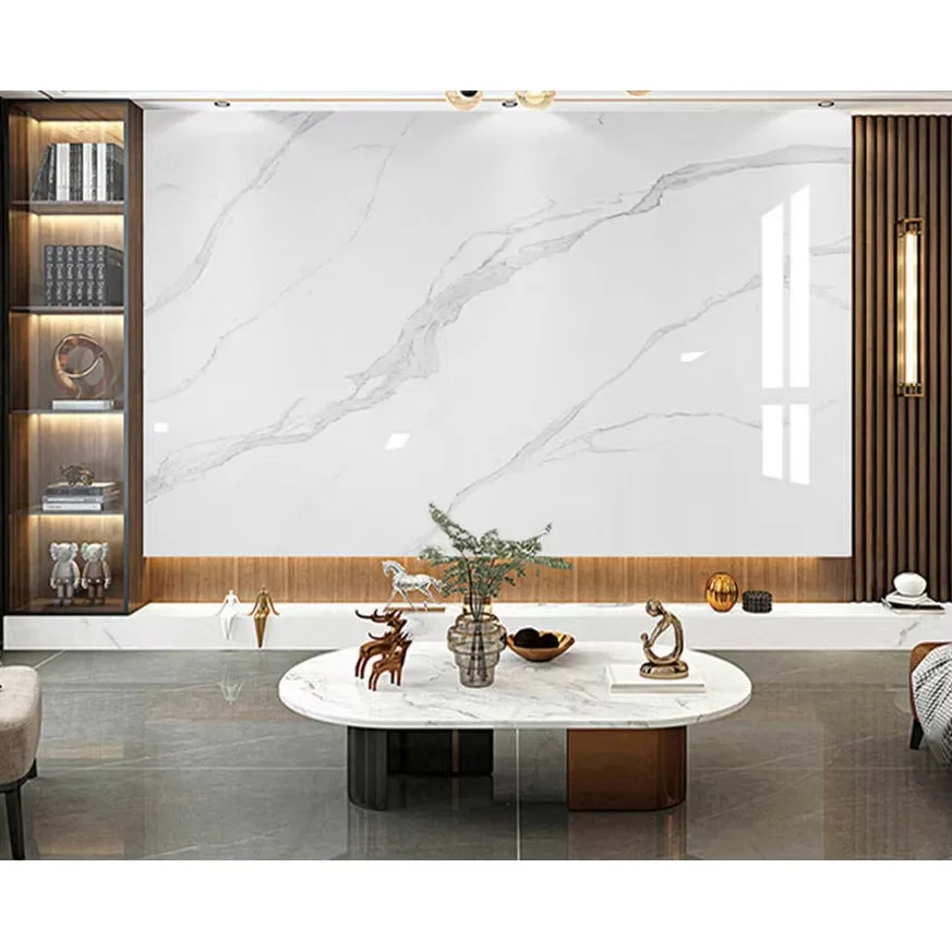 Customized Multi-Size Simple Fashion Home Decoration Waterproof High-Brightness Marble Pattern Pvc Wall Panel