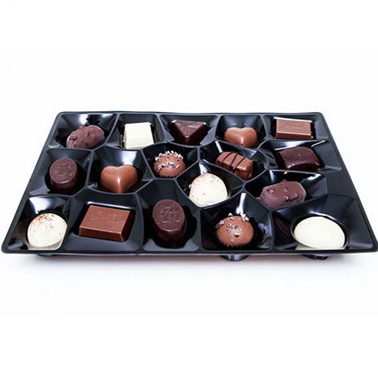 Custom Logo Black Chocolate Tray PP Oem Design Disposable Plastic Blister Chocolate Tray Packaging