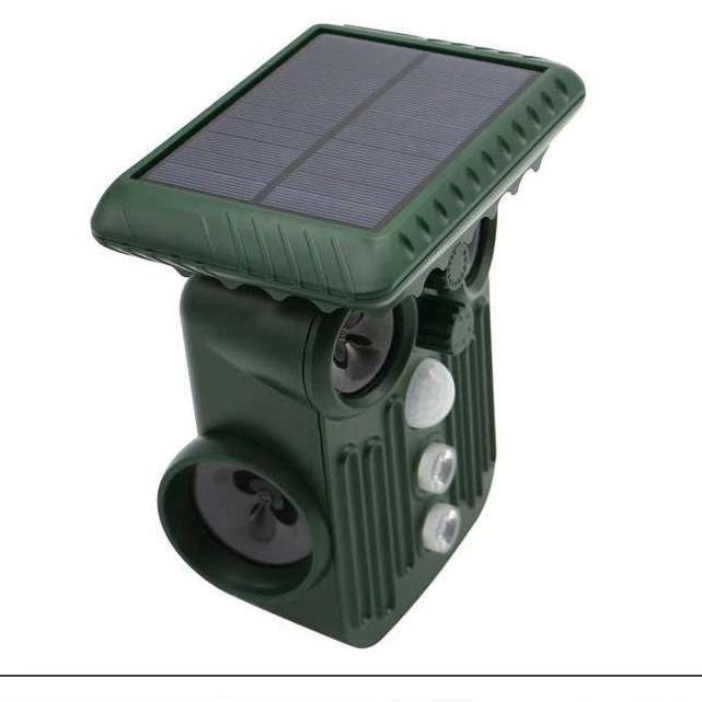 Outdoor Ultrasonic Animal Repellent Solar Powered Motion Sensor 5 Levels Dog Cat Raccoon Rabbit Garden Infrared Sensor Repeller