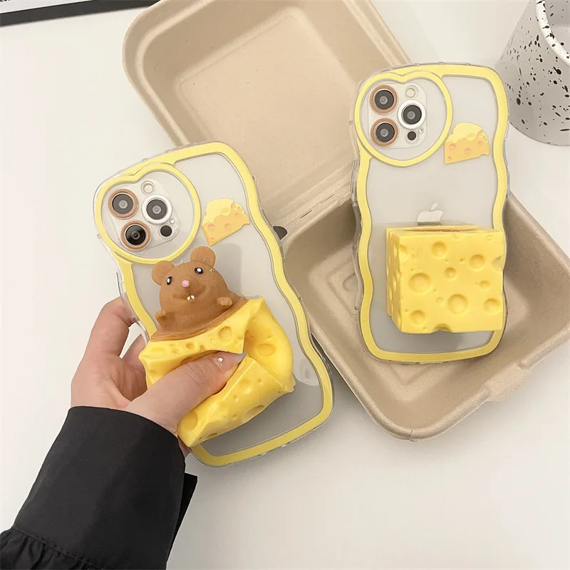 Популярный чехол для телефона с кронштейном в виде 3d Игрушки для iphone 11 12 13 pro xs xr с квадратной подставкой в виде сыра, милый чехол для iphone 13
