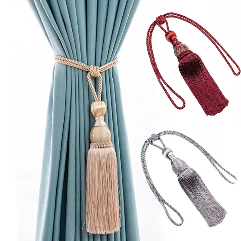 Curtain Ring Tassel Gold Wire Tennis Ball Hanging Ball Creative Curtain Tie Rope Accessories