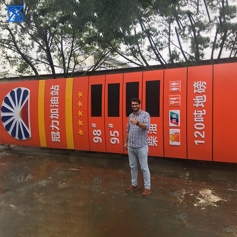 petrol station entrance pylon sign, price signage pylon sign for gas station