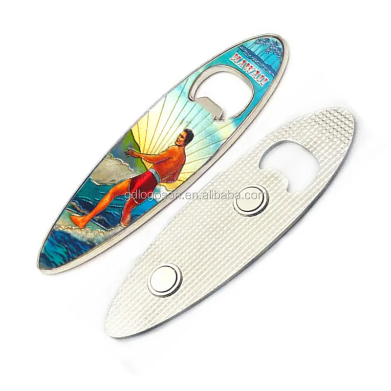 Logoson Mexico Souvenirs Custom Surfboard Fridge Magnet Foil Metal Los Cabos Bottle Opener