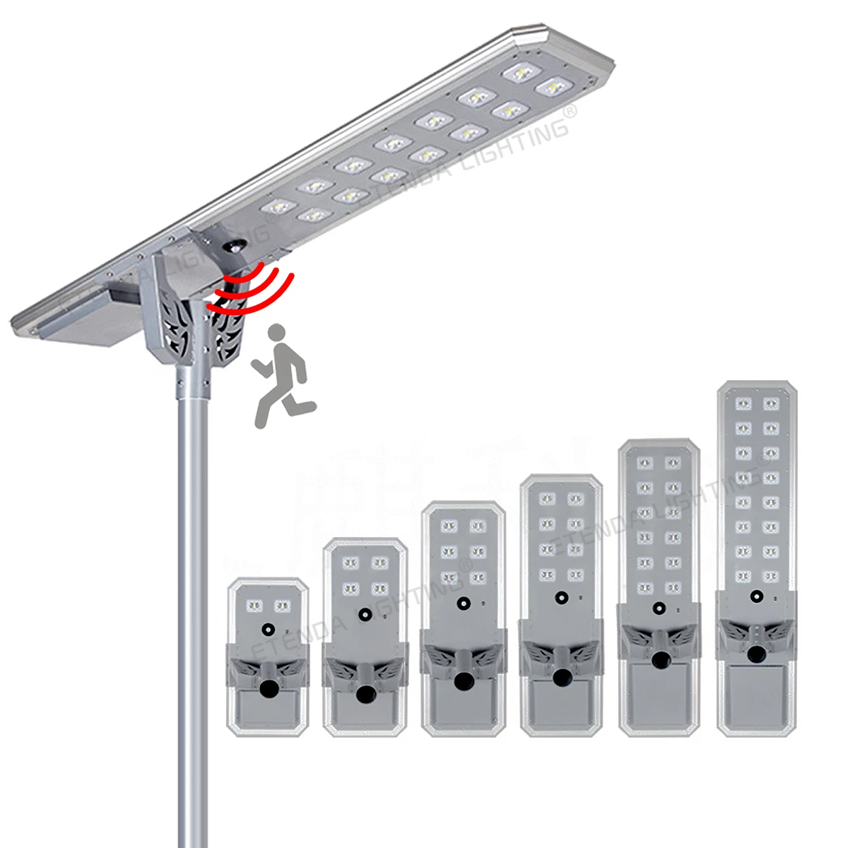 80W 100W 120W Remote Control LED Solar Street Light Waterproof IP65 with Aluminum Lamp Body 200W Power Ce and RoHS Certified