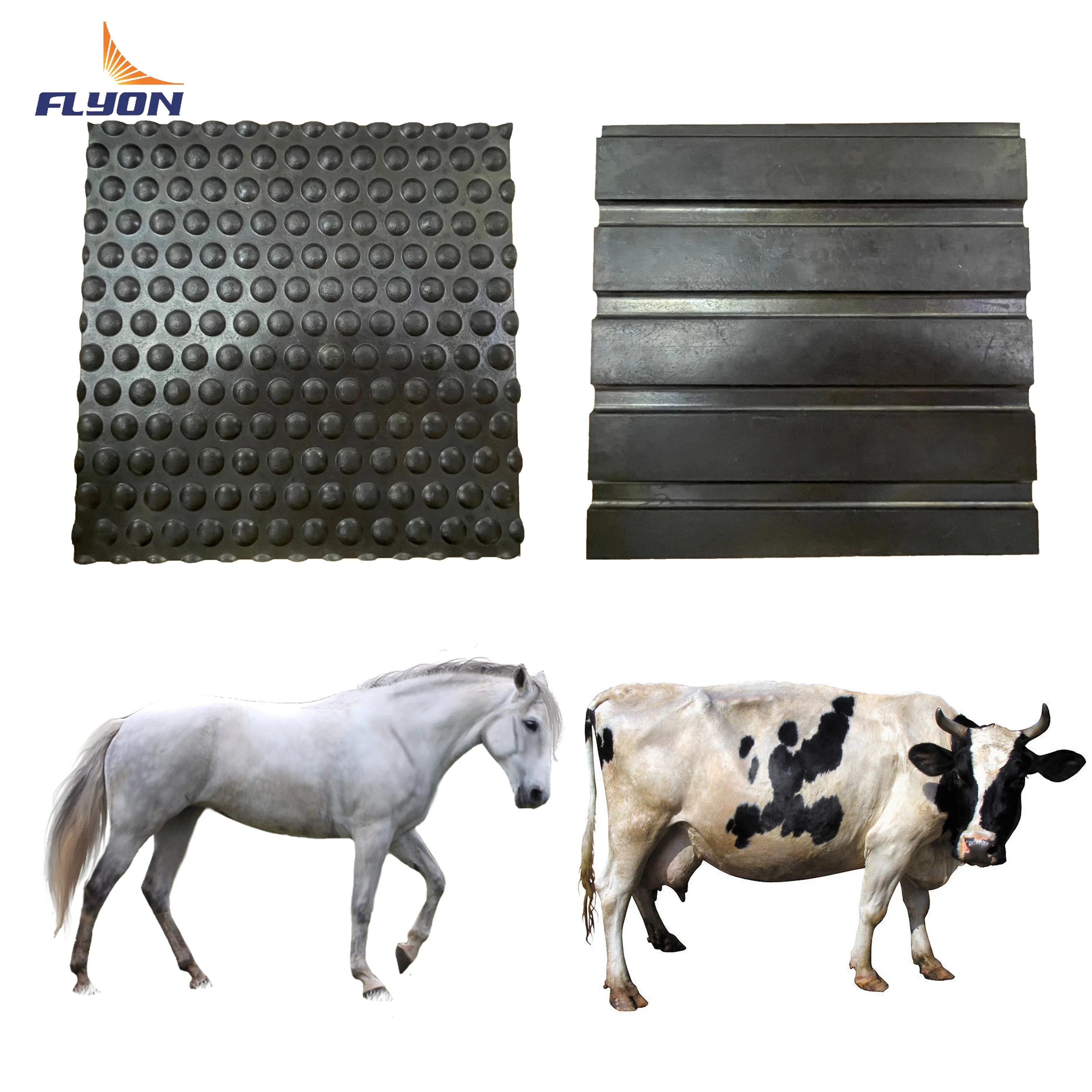 2024 Flyon cheap rubber floor mats horse trailer rubber mats