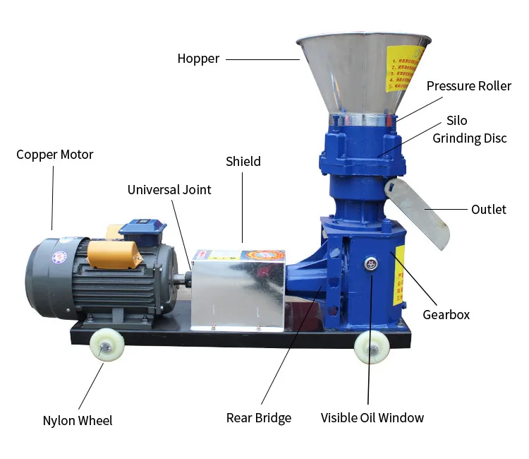Good price wood pelletizer machine feeding cow animal heavy duty for home and farm use