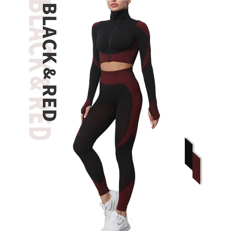 Spring Autumn Winter Yoga 2 Piece Set Women Casual Custom Sexy Sports O-Neck joggers women sets logo Knit Sport Set XL Pattern