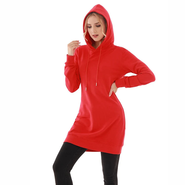 Winter Sweater Modest Sweatshirt Long Sleeve Knitting Woman Lady Hoodies Dress