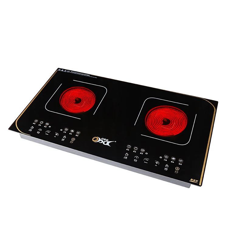 Top sales stainless steel 2 burner induction cooker 2000w infrared cooker touchpad ceramic cooker