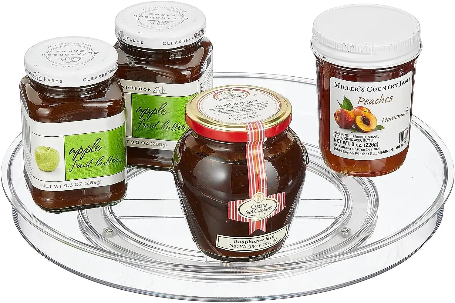 Round PET Plastic Lazy Susan Multifunction Turntable for Pantry Countertop Table Fridge Spice Rack Storage Container Bins