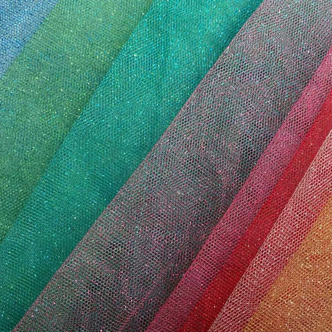 Colorful glitter tutu tulle,Glitter Bridal Tulle, polyester glitter tulle fabric