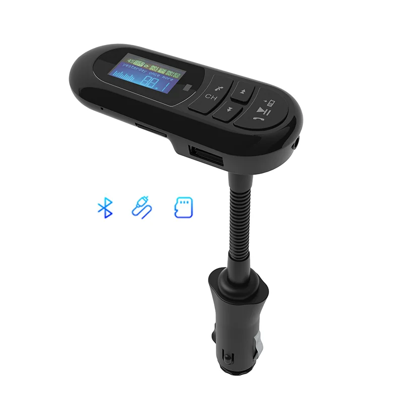 Оптовая продажа, 1,2 дюймовый экран дисплея, автомобильный стерео адаптер для воспроизведения аудио, беспроводной автомобильный комплект громкой связи, автомобильный FM-передатчик