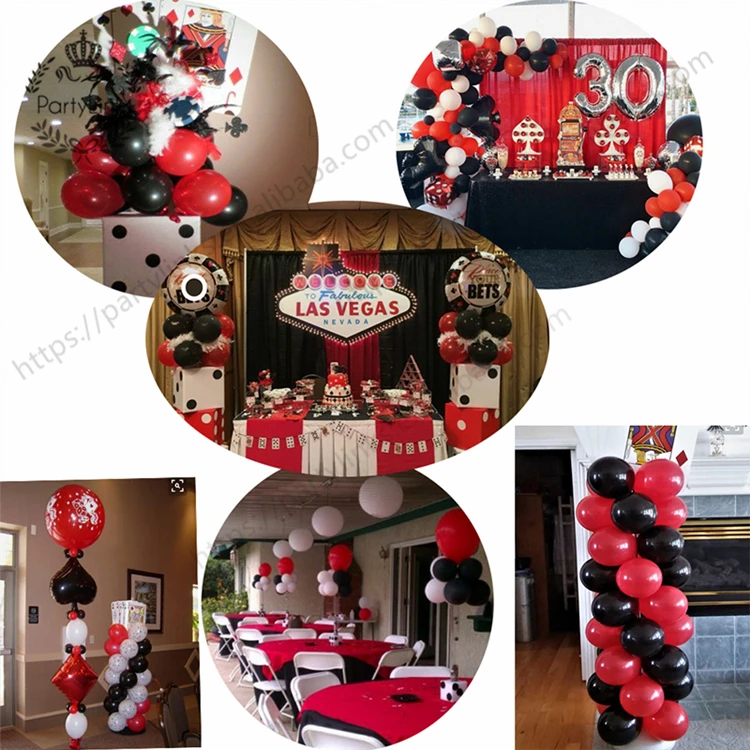 87pcs Casino Party Decoration Supplies Set Casino Balloons Latex Poker Las Vegas Themed Parties birthday party decorations adult