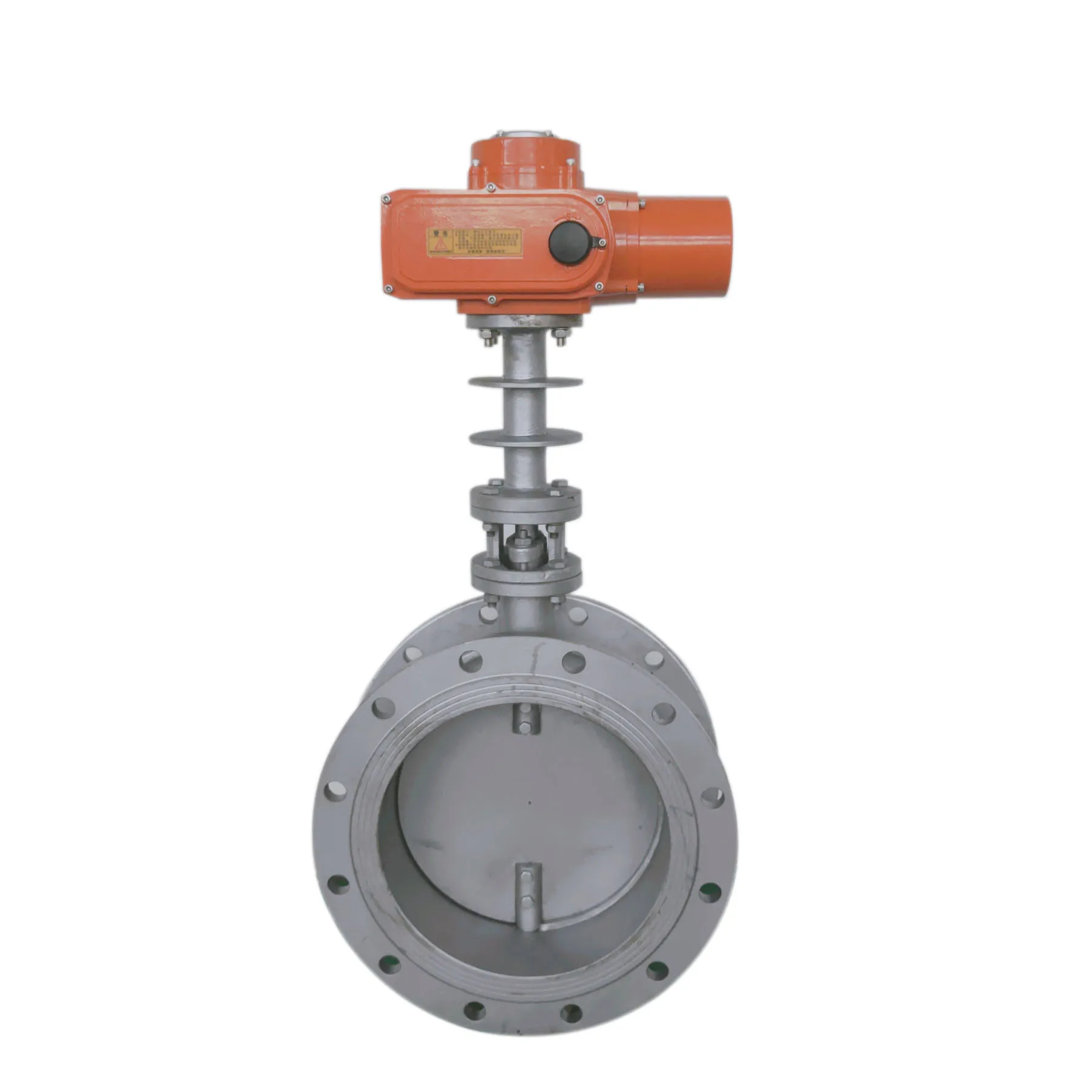 Large torque electric actuator with flange connection ventilation butterfly valve