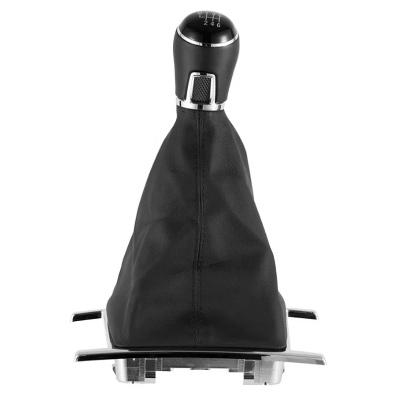 Black silver leather 5/6 speed dust cover Car gear shift knob Shifter Lever Handle For Vw Amarok 2010-2022