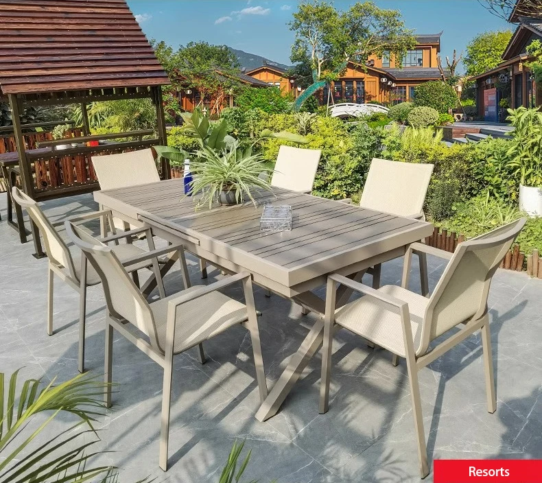 All weather long lasting foldable outdoor table sets garden table with chairs