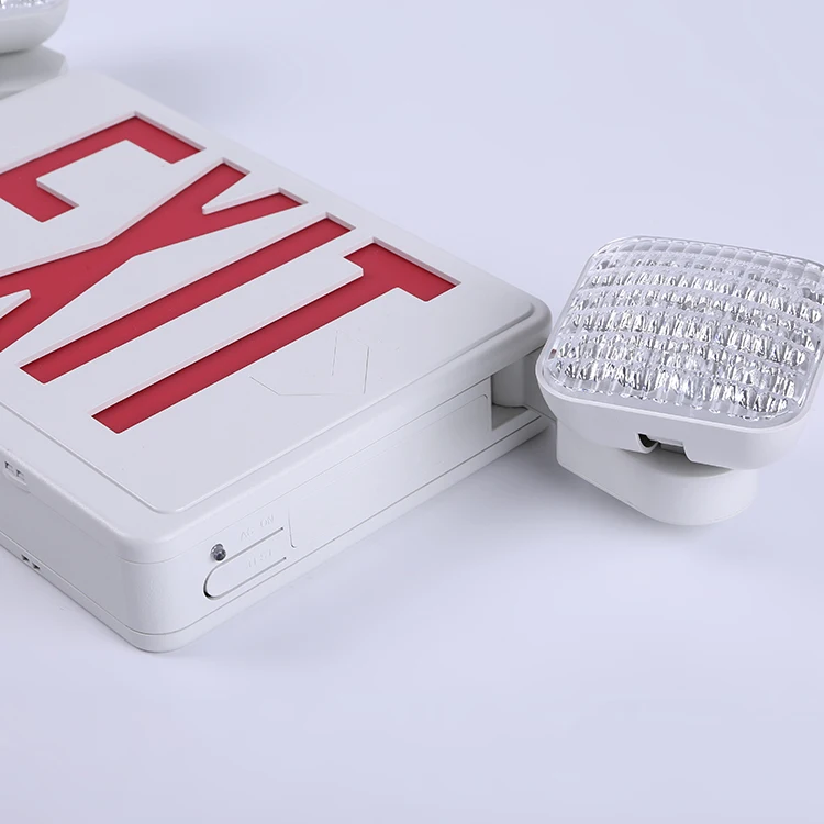 BEST sell model newest battery backup exit sign LED twin heads emergency combo light for commercial electric use
