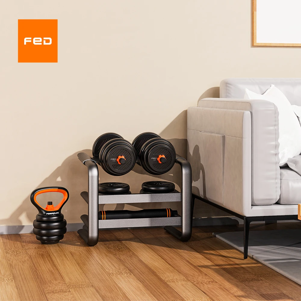 Feierdun Home Gym 40kg Equipment Workouts Strength Training Adjustable Dumbbell Hand Weight Set