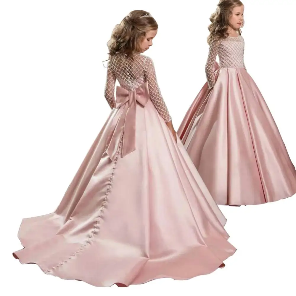 Latest sell well formal boutique fancy long ball gown wedding birthday evening little children kids girls party dresses 12years