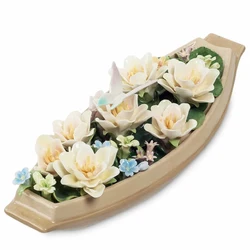 Оптовая продажа, красивые разноцветные фарфоровые подарочные цветы ручной работы для украшения дома, керамический имитационный цветок для свадьбы