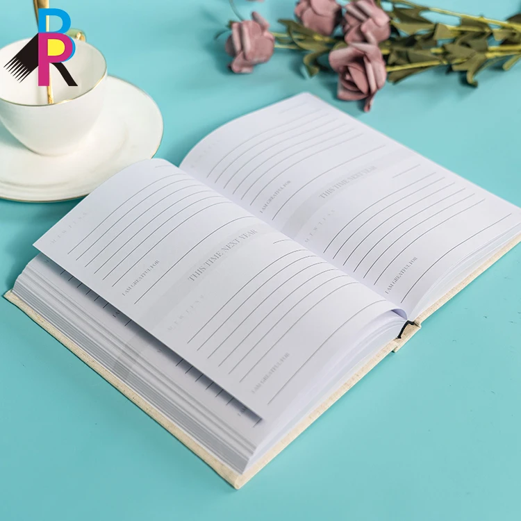 Factory Custom Planners Notebook Diary Journal Printing Linen Cover Baby Memory Book