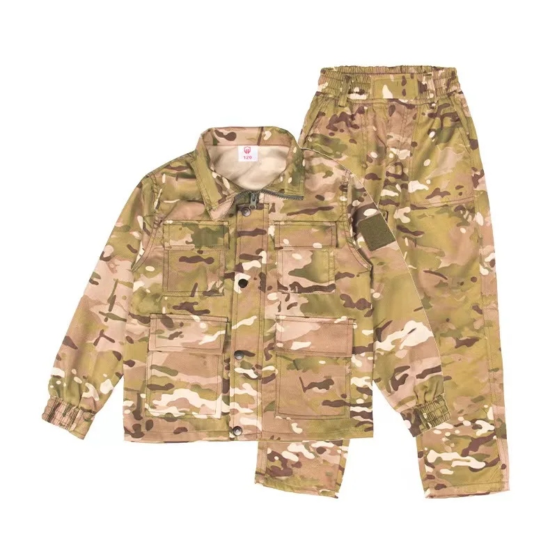 Children Outdoor Training School Military  Camouflage Suit  Kids Training Suit Combat Jacket Pants Set