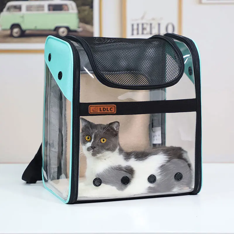 new design clear PVC breathable backpack expandable cat carrier