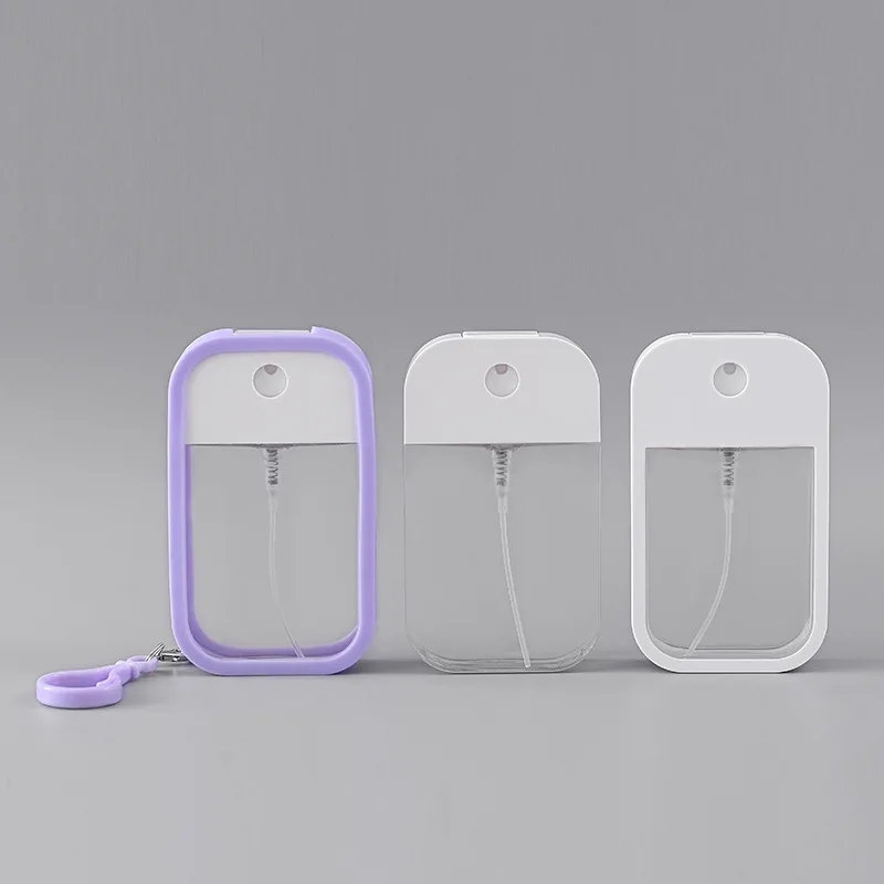 Custom 35ml 45ml 50ml PET Empty Cosmetic Perfume Bottle Plastic Credit Card Perfume Spray Bottle with Key Chain