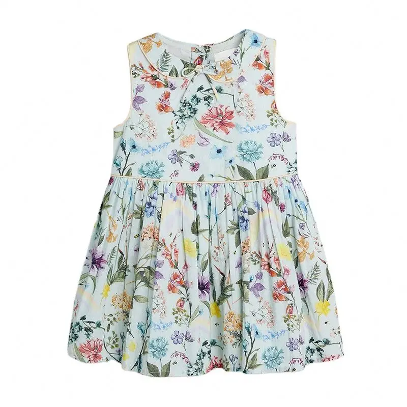 
Wholesale Girl printed Dress Sweet Child Casual Dress flower Little Girls dresses Clothes 